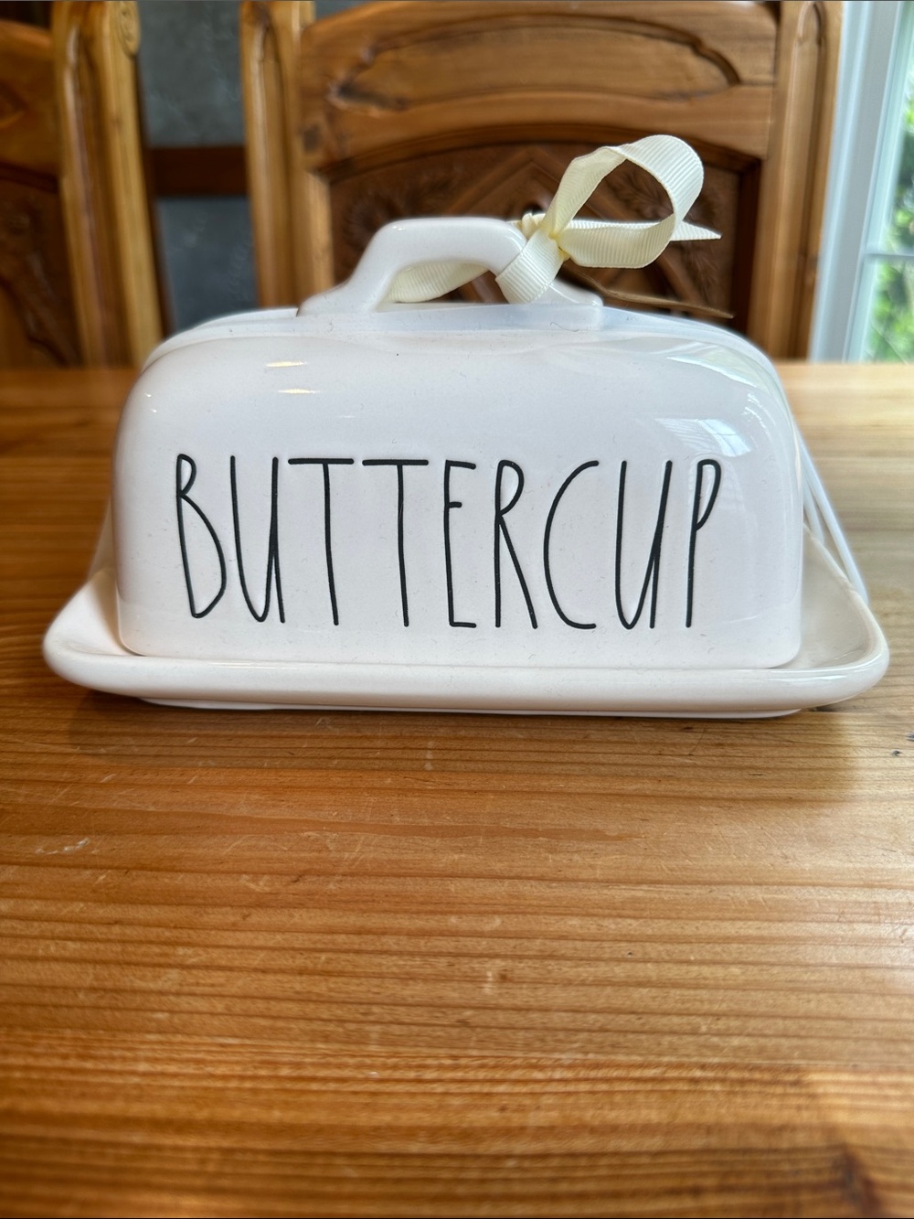 Rae Dunn White Buttercup Ceramic Butter Dish